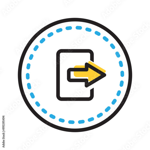 Vector multicolor icon for Exit button