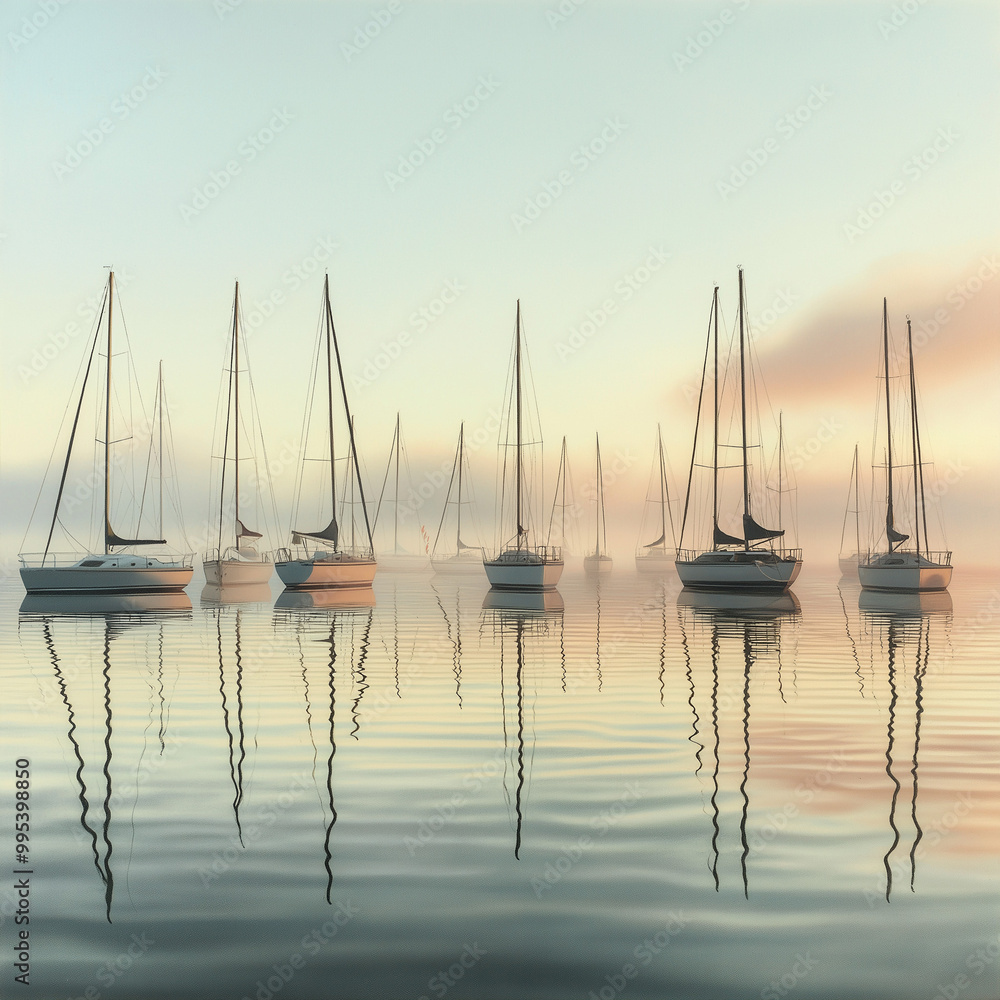 Fototapeta premium boats at sunset