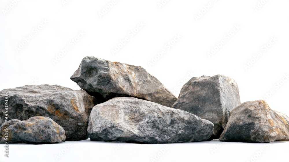 rocks stones standing alone against a pure white background. rocks stones standing alone against a pure white background.