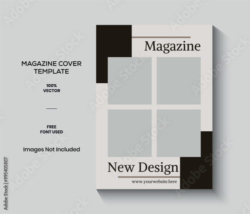 White And Brown Minimalist Interior Magazine Cover Template