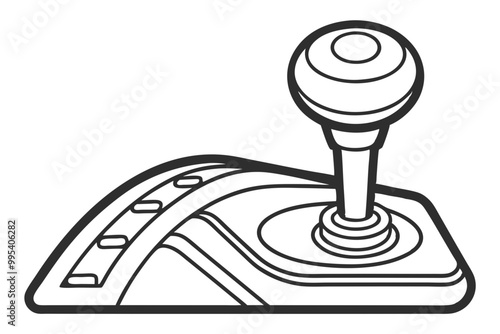 Elegant Side Profile of a Manual Gearshift Lever Minimalist Line Art Illustration photo