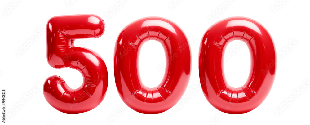Fototapeta premium inflatable ball figured red number on a transparent background