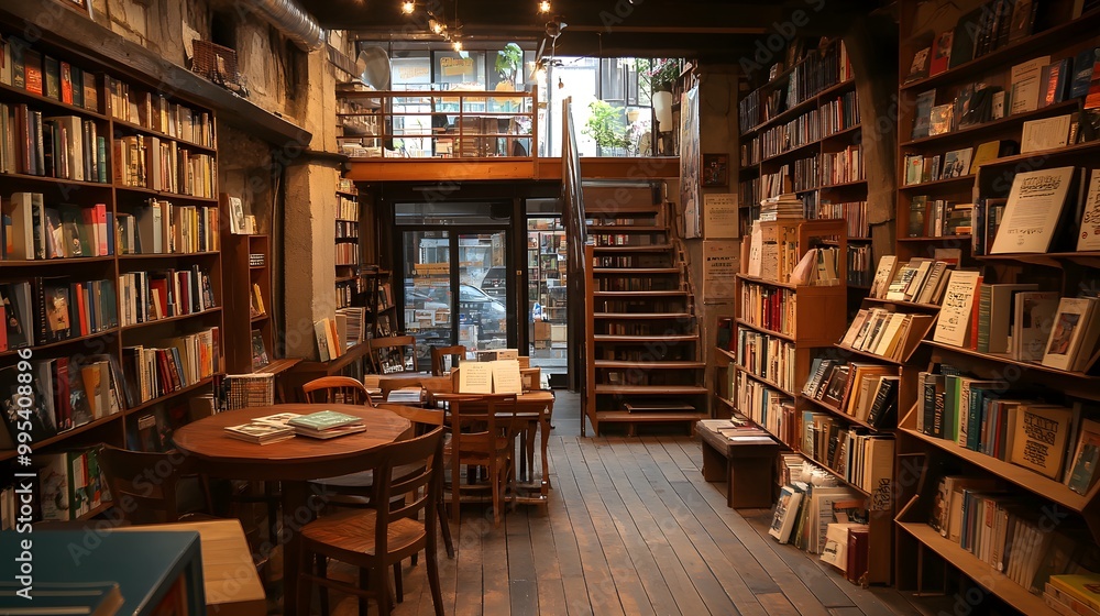 29. A charming old bookstore with wooden shelves and cozy reading spots 29. A charming old bookstore with wooden shelves and cozy reading spots