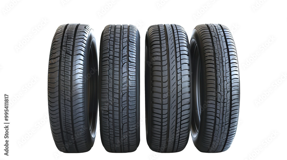 Tires isolated on transparent background, png