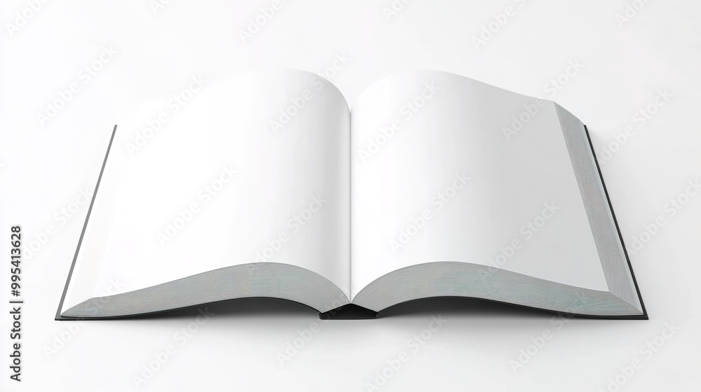 3D rendering of an open book with blank pages on a white background. Book mockup template for design and presentation 3D rendering of an open book with blank pages on a white background. Book mockup template for design and presentation