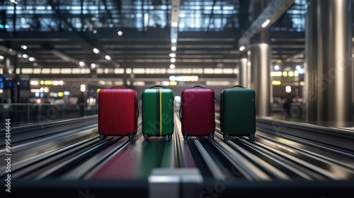 The Colorful Luggage at Airport photo