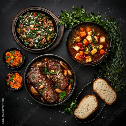 Hearty Autumn and Winter Meal with Meat and Vegetables