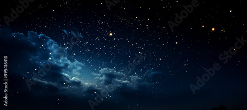 Stars in the Sky. Night landscape. Galaxy night landscape