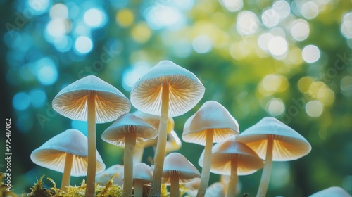 Mushrooms Growing in the Forest - Nature's Beauty in Focus