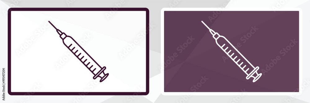 injection outline icon. Linear vector from health and medical concept. Thin line white and black injection icon isolated on white and dark background injection outline icon. Linear vector from health and medical concept. Thin line white and black injection icon isolated on white and dark background