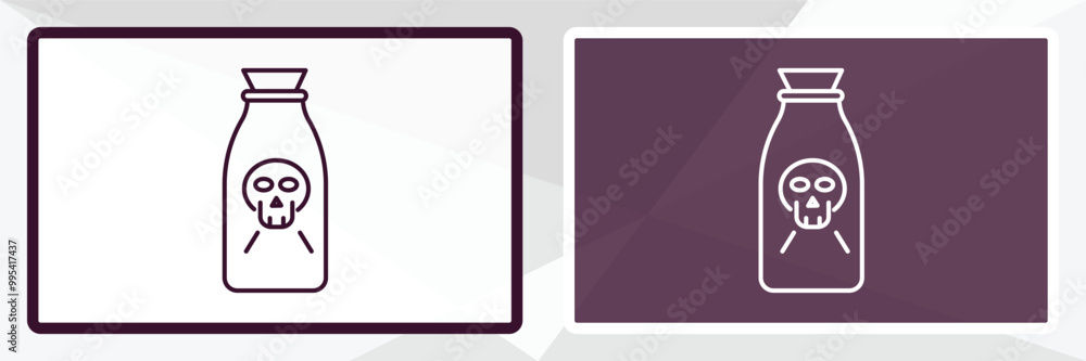 poisonous outline icon. Linear vector from health and medical concept. Thin line white and black poisonous icon isolated on white and dark background poisonous outline icon. Linear vector from health and medical concept. Thin line white and black poisonous icon isolated on white and dark background