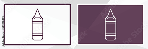 punching bag outline icon. Linear vector from health and medical concept. Thin line white and black punching bag icon isolated on white and dark background