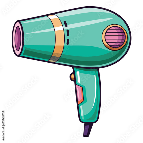 Hair dryer vector illustration isolated on a white background