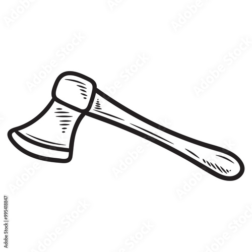 Hand Drawn Gardening Colorless - Axe