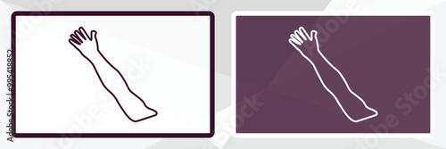 arm outline icon. Linear vector from health and medical concept. Thin line white and black arm icon isolated on white and dark background