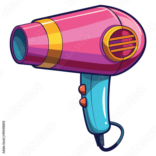 Hair dryer vector illustration isolated on a white background