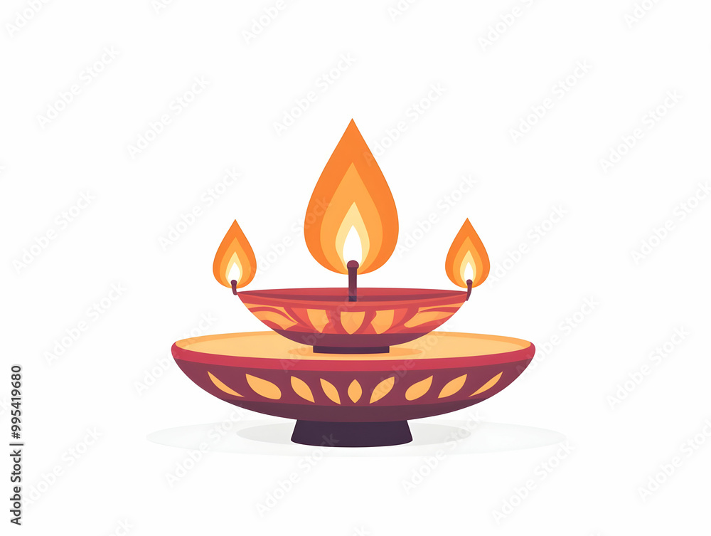 Flat Floating Diya and Bhai Dooj Plate Concept: Festive Diya on Ceremonial Plate Isolated on White Background - Circular Camera Rotation in Simple Vector Illustration Flat Floating Diya and Bhai Dooj Plate Concept: Festive Diya on Ceremonial Plate Isolated on White Background - Circular Camera Rotation in Simple Vector Illustration