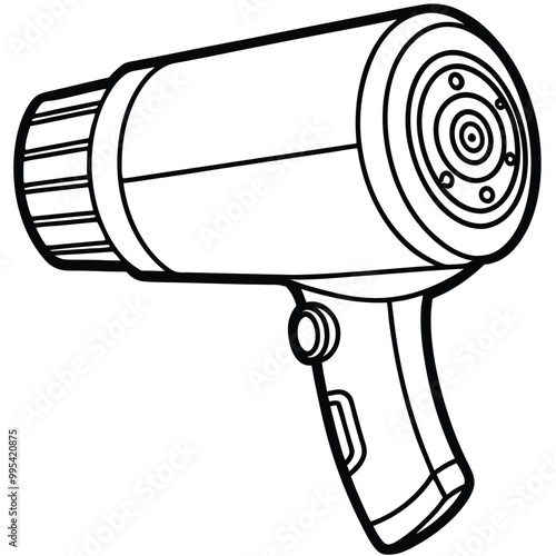 Hair dryer vector line art