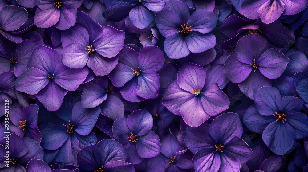 Violet flowers on floral backdrop Violet flowers on floral backdrop