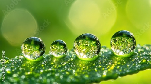 Dewdrops on a Leaf: A Sparkling Macro View of Nature's Beauty