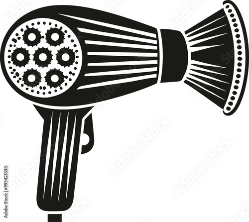 Hair dryer vector line art