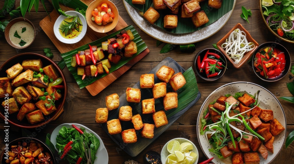 Fototapeta premium Variety of Tempeh Presentation