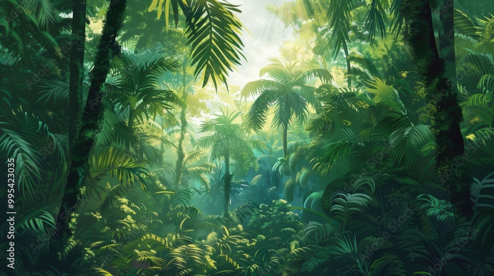 Naklejka premium Tropical woodland