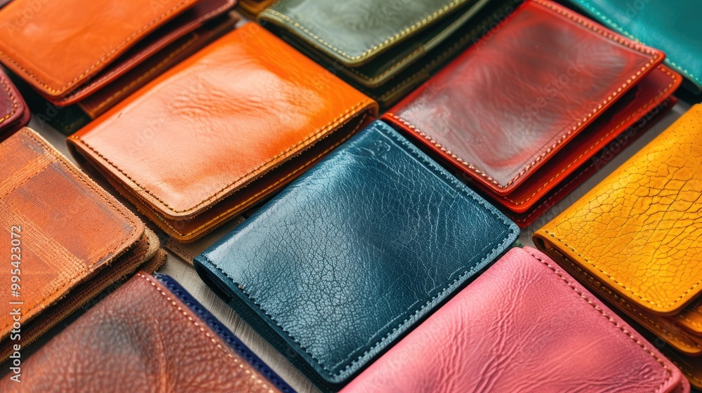 Fototapeta premium Vibrant leather wallets