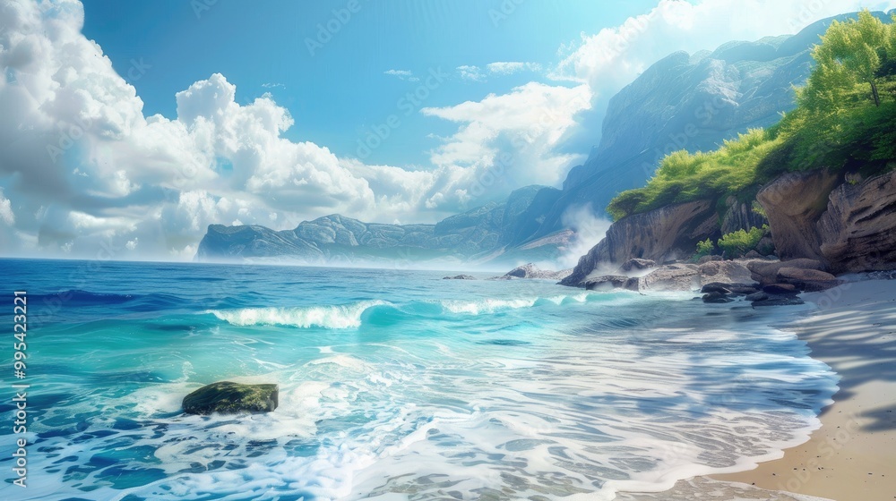 View of the summer sea and natural ocean landscape View of the summer sea and natural ocean landscape