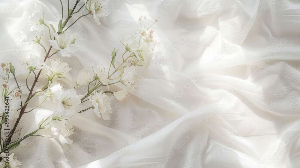 White artificial flowers next to the cover