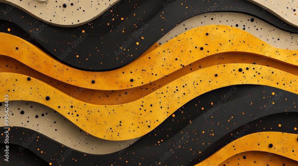 Abstract wavy patterns in warm colors with textured layers on a smooth surface Abstract wavy patterns in warm colors with textured layers on a smooth surface