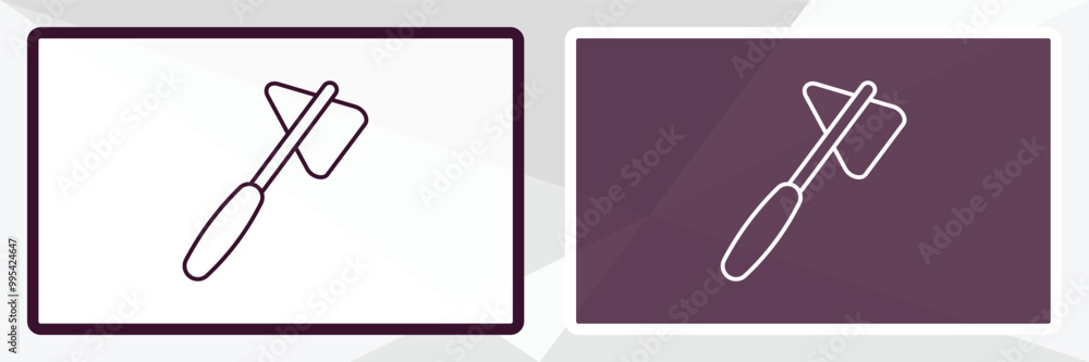medical hammer tool outline icon. Linear vector from medical concept. Thin line white and black medical hammer tool icon isolated on white and dark background medical hammer tool outline icon. Linear vector from medical concept. Thin line white and black medical hammer tool icon isolated on white and dark background