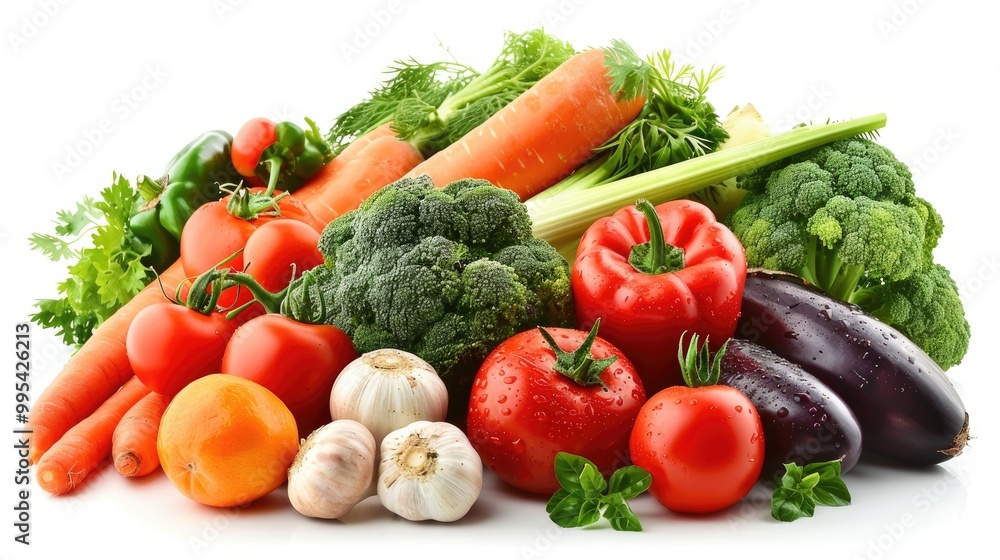 Variety of Fresh Vegetables on Light Background Variety of Fresh Vegetables on Light Background