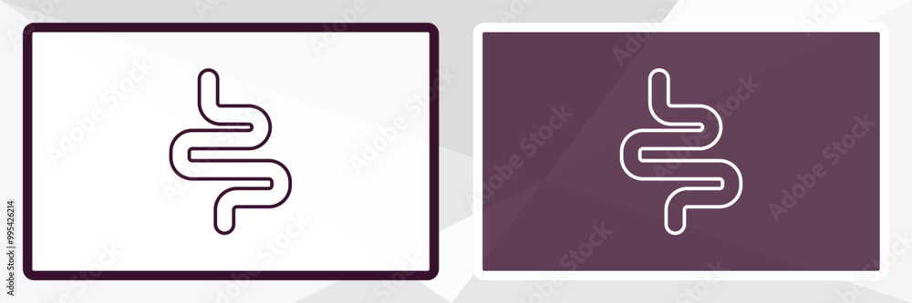 intestines outline icon. Linear vector from medical concept. Thin line white and black intestines icon isolated on white and dark background intestines outline icon. Linear vector from medical concept. Thin line white and black intestines icon isolated on white and dark background