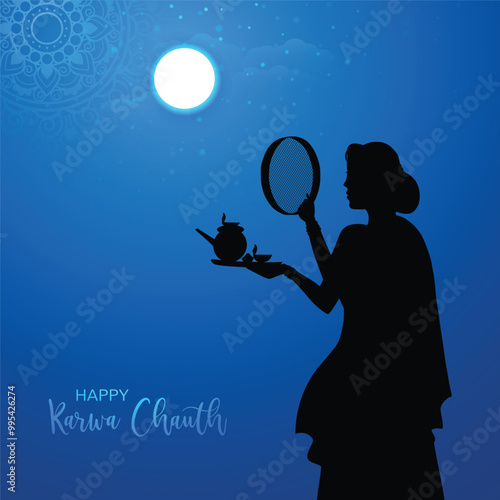 Happy karwa chauth Indian festival card background