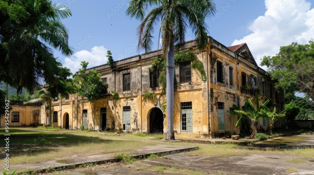 Historical sugar factory in poor condition from colonial times Historical sugar factory in poor condition from colonial times