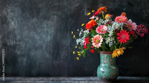 Wallpaper Mural Vase of flowers against dark background Torontodigital.ca