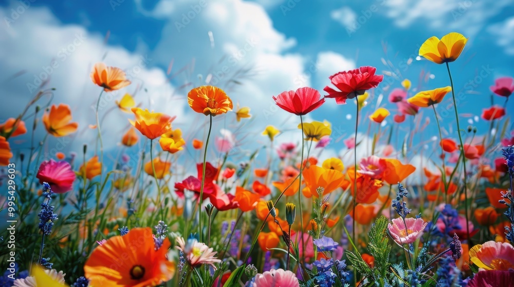 Vibrant Flowers in a Field Vibrant Flowers in a Field