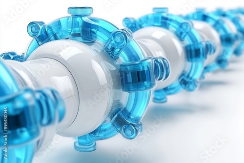 Transparent and blue industrial piping system with secure connections representing advanced water transportation and pressure control in modern engineering infrastructure