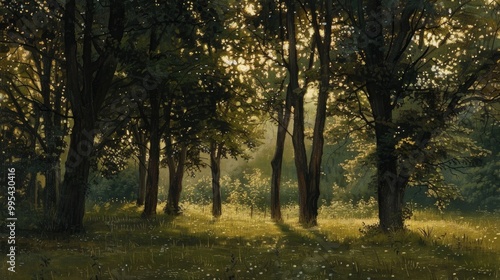 Evening light approaching trees seeking rest