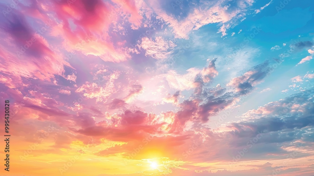 Vivid Sunset Sky with Colorful Clouds Vivid Sunset Sky with Colorful Clouds