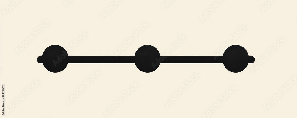 Three equally spaced black dots in a horizontal line, representing a minimalistic design, simple layout, and modern style Three equally spaced black dots in a horizontal line, representing a minimalistic design, simple layout, and modern style