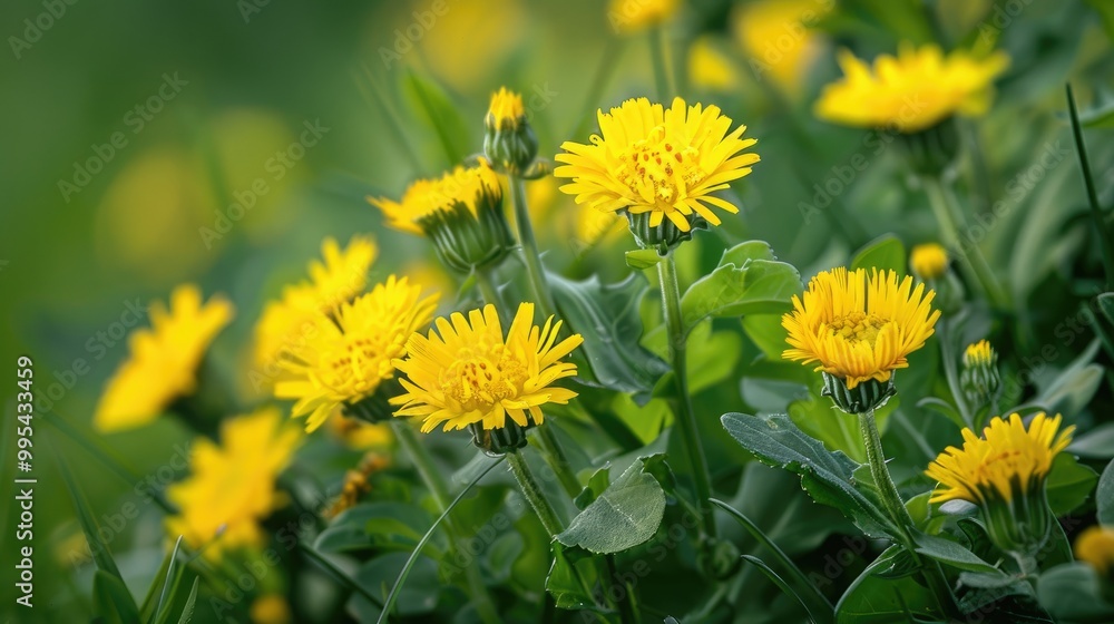 Vibrant yellow blooms of Sonchus arvensis Vibrant yellow blooms of Sonchus arvensis
