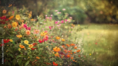 flowers in a yard