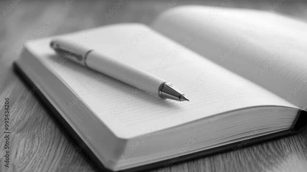 White book with a pen White book with a pen