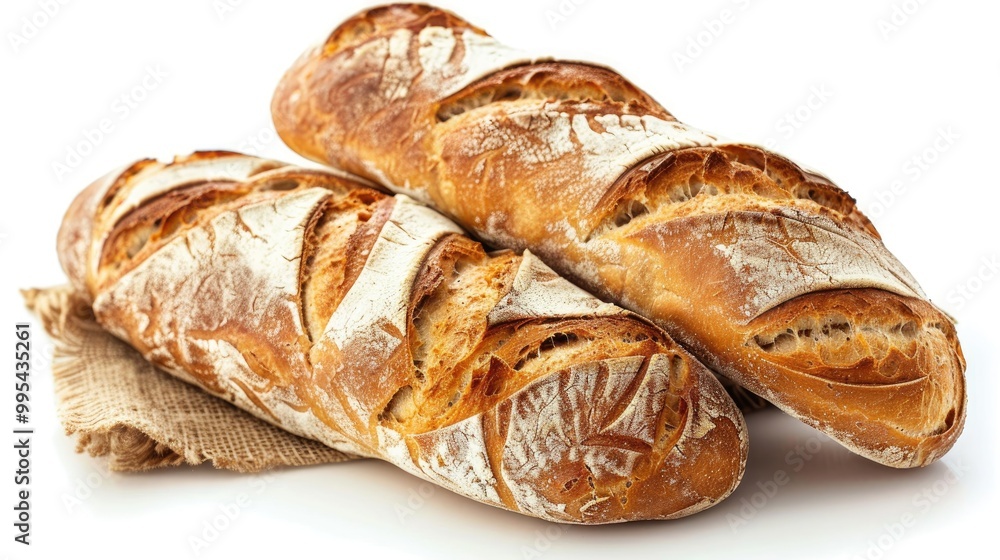 Fresh bread on white background Fresh bread on white background