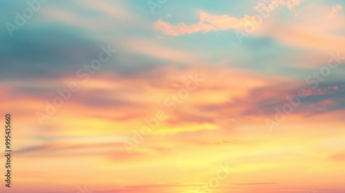 Sunset backdrop with blurred blue sky