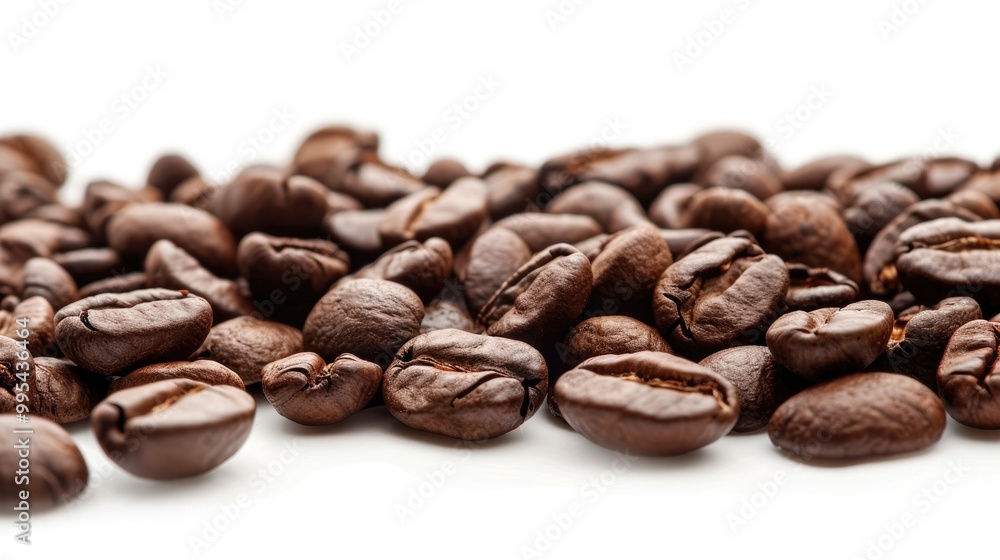 White Background Coffee Beans from the Side White Background Coffee Beans from the Side
