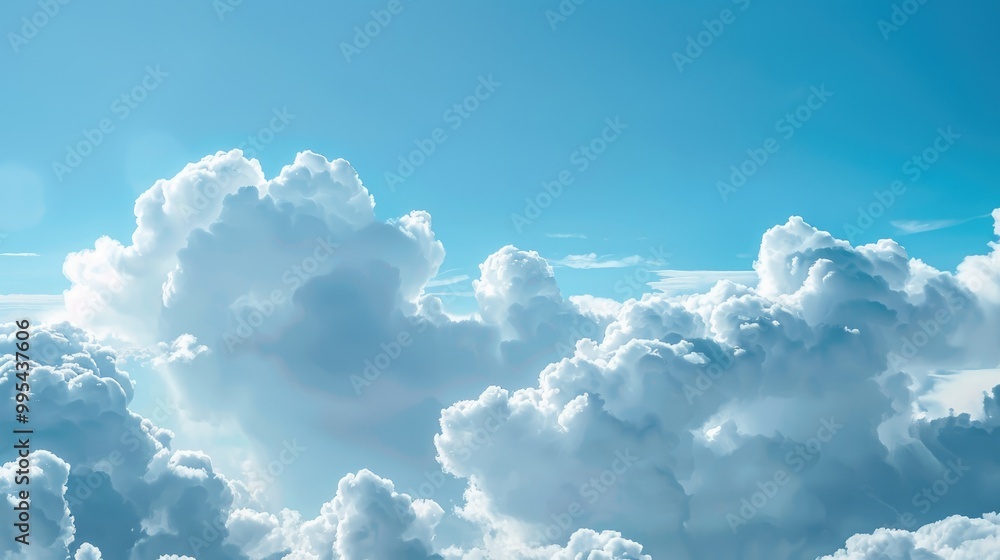 Naklejka premium White clouds against a blue sky