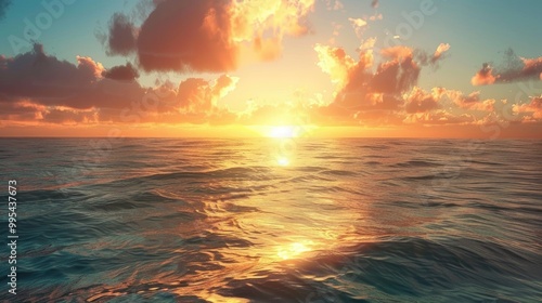 Sunrise at sea in the morning